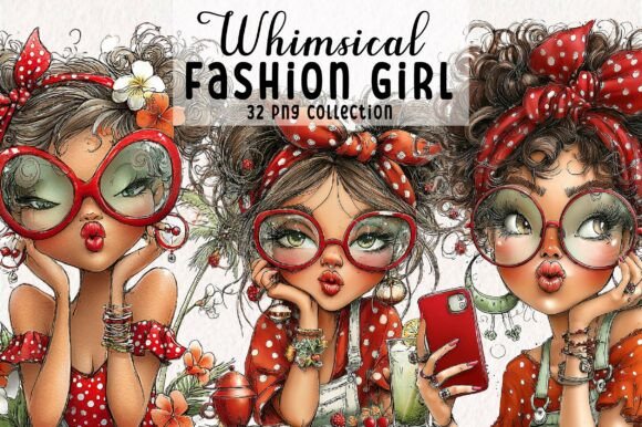 Download Whimsical Summer Fashion Girl Clipart - Summer Collection