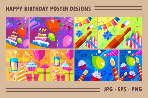 Download Happy Birthday Poster Designs. Vol 2. - Premium Resources
