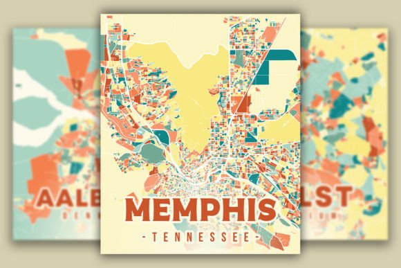 Download Memphis Colorful Map - Memphis Collection