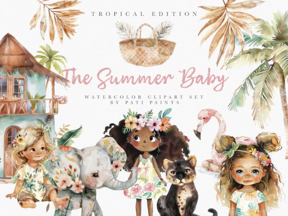 Download Boho Summer Baby Clipart Bundle - Summer Collection