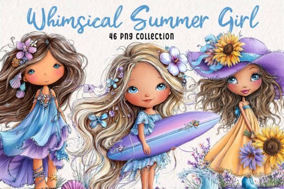 Download Whimsical Summer Girl Clipart - Summer Collection