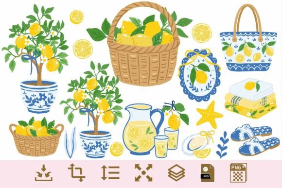 Download Lemon Summer Clipart PNG &amp; SVG Bundle - Summer Collection