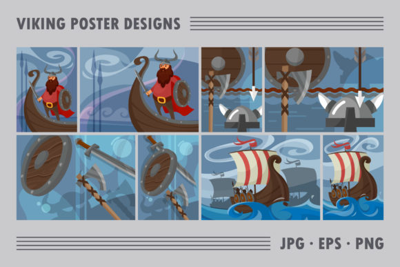 Download Collection of Viking Poster Designs. - Premium Resources
