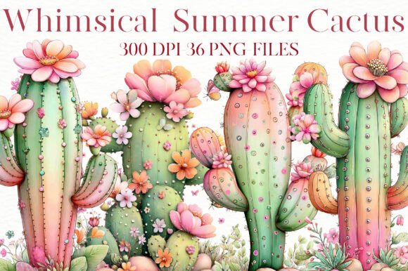 Download Whimsical Summer Cactus Clipart - Summer Collection