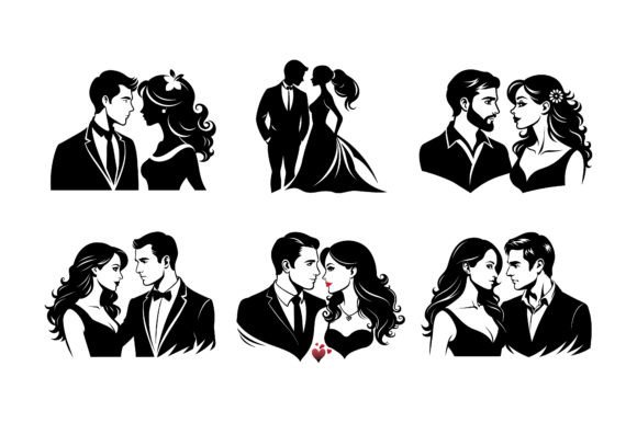 Download Romantic Couple Line Art Silhouette. - Line art silhouette Collection