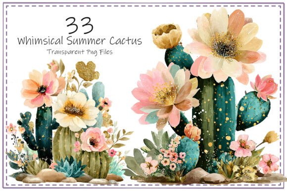 Download Whimsical Summer Cactus Clipart Bundle - Summer Collection