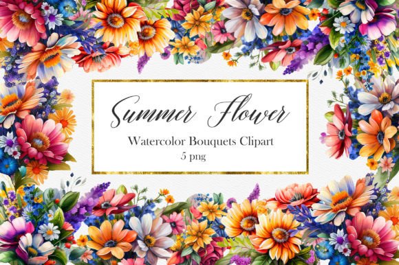 Download Summer Flower Bouquets Clipart - Summer Collection