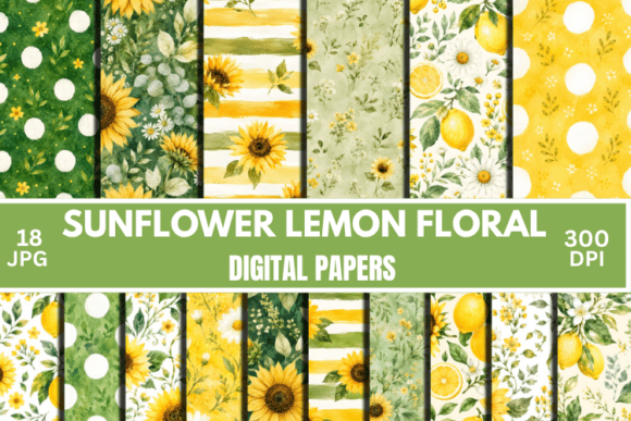 Download Summer Sunflower Patterns, Digital Paper - Summer Collection