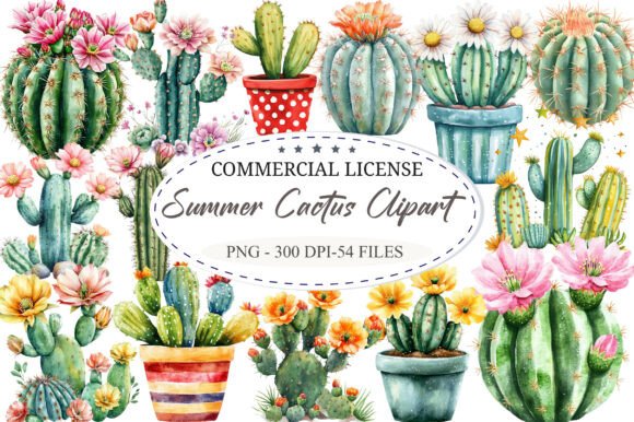 Download Whimsical Summer Cactus Clipart - Summer Collection