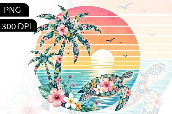 Download Summer Turtle PNG Transparent Background - Summer Collection