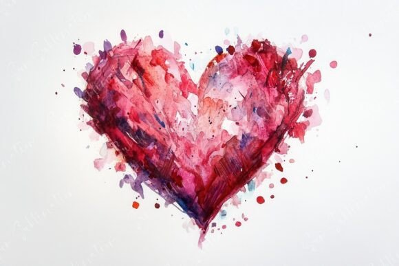 Download Colorful Watercolor Heart Illustration - Heart illustration Collection